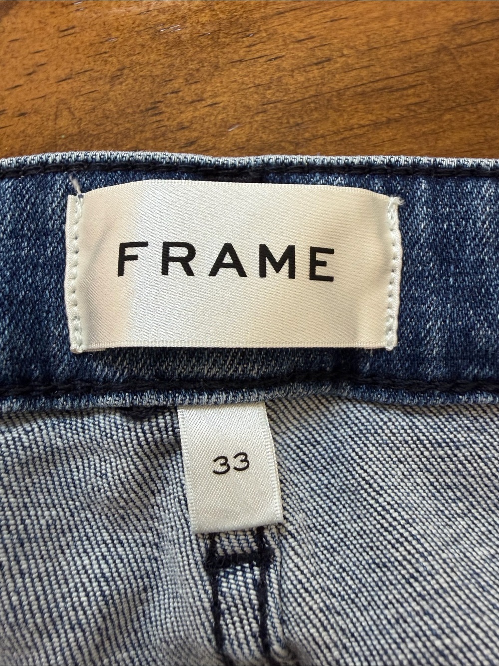 FRAME Le Crop Mini Boot Jeans Blue High Rise Crop Stretch Denim Size 33 - Picture 6 of 8